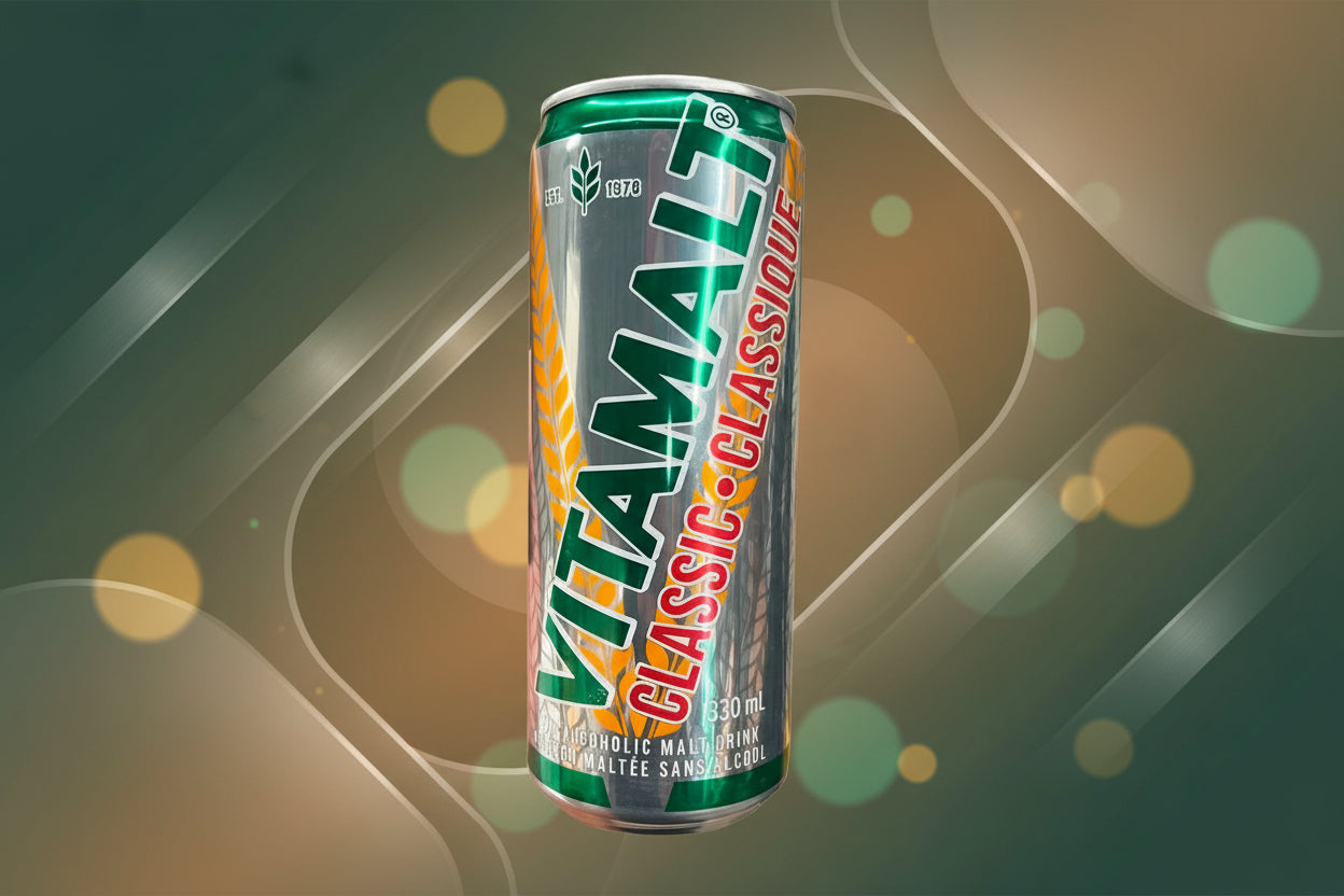 Vitamalt can on a white background