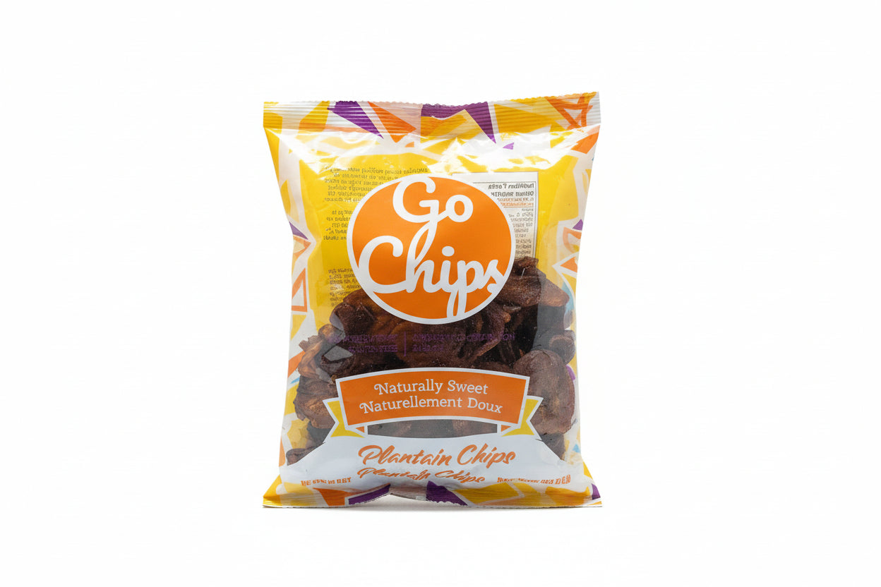 Packaged dog treats labeled 'Chips' on a store shelf.