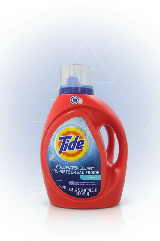 Tide laundry detergent bottle on a store shelf