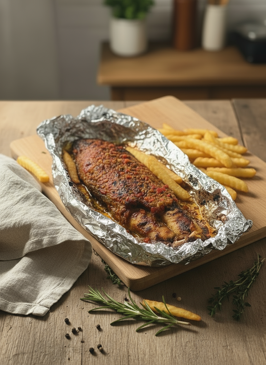 Grilled Catfish with Fries